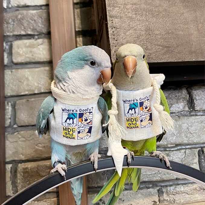 Bird Costume Diaper Flight Suit Frog Shape Hoodie Clothes Cosplay Photo Prop for Parrots Parakeet Cockatiel Sun Conure, Small Animals Apparel (White Without Hat, Medium), Green,White