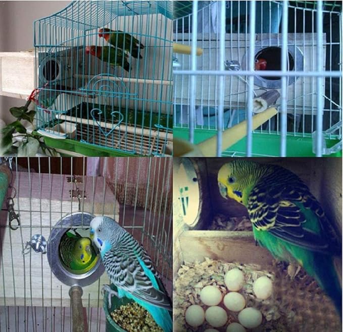 Bird Nest Breeding Box Cage Wood House for Finch Lovebirds Cockatiel Budgie Conure Parrot (S-7.8 X 4.7 X 4.7IN)