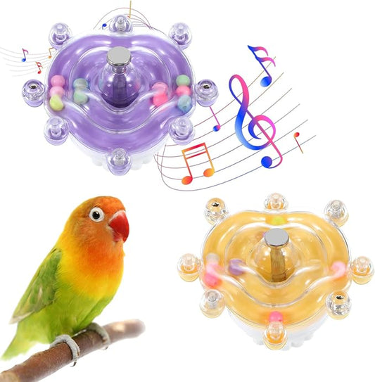 2 Pcs Bird Toys for Parakeets, Parrot Spinner Toy, Colorful Parakeet Toys Wheel, Interactive Spinner Rattle Parrot Toys for Bird Cage, Accessories for Entertainment Chewing Exercise