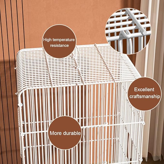 Upgraded Encrypted 23.6-Inch Bird Cage with Top Handle, Metal Parakeet Cage with Removable Slide-Out Tray, Lightweight Travel Bird Cage for Small Medium Birds Home Use