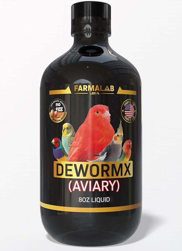 DEWORMX Liquid Extra Strength 8 oz Budgies, Parakeet, Finches, Lovebirds Small Caged Birds DEWORMX Liquid Extra Strength 8 oz para periquitos, cacatillos, cotorras, Canarios, guacamayos, Quakers