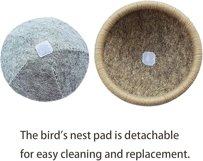 Bird Nest Canary Finch Parrot Nest with Felt（4.5 inches）