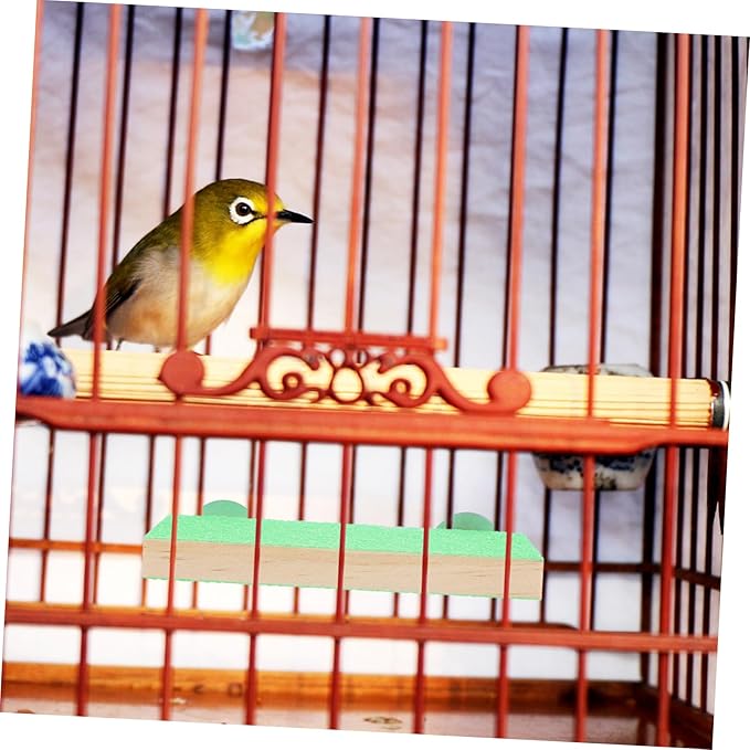 2pcs Interesting Parrot Stand Wear-Resistant Bird Platform for Cages Rectangular Shape and for Play for Parakeets and Other Small Birds Random Color