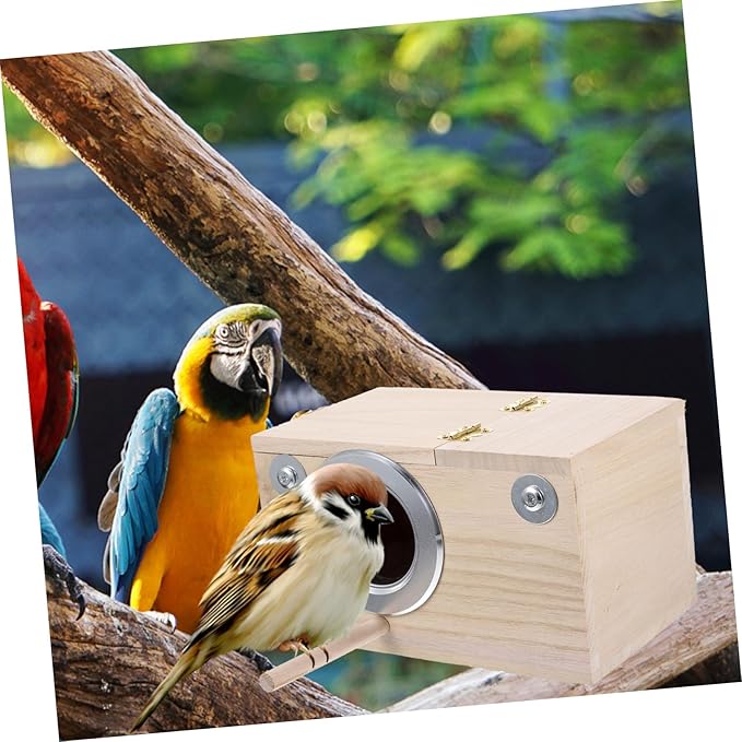 BESPORTBLE Bird Breeding Nest Box for Parakeets and Parrots Natural Wood Bird Incubator Design Comfortable Nesting Environment for Mating and Incubation