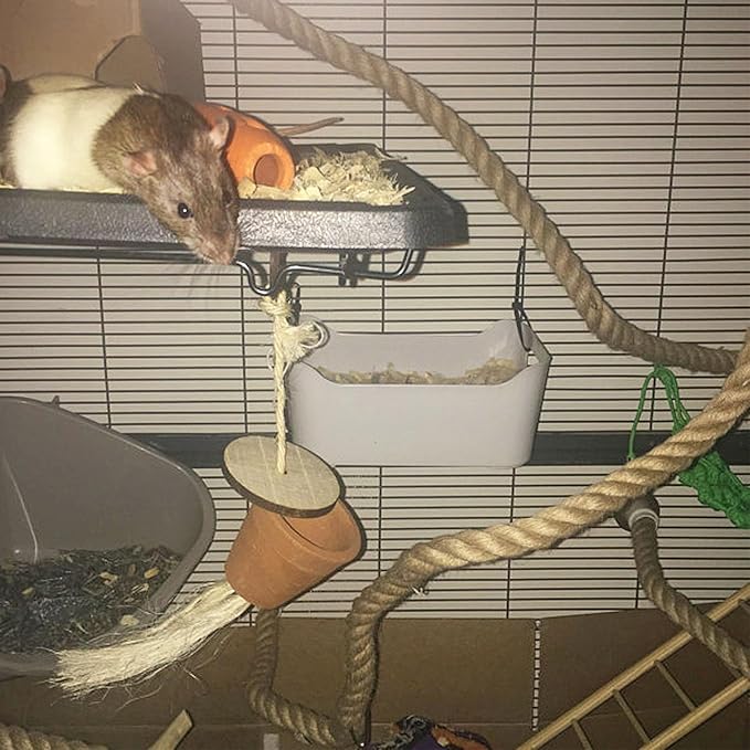 42 Inch Natural Rope (Thick) - Thick Flexible Bendable Climbing Rope Perch Cage Accessory Toy - Sugar Gliders, Squirrels, Degus, Marmosets, Monkeys, Parrots, Birds, Rats & Other Small Pets