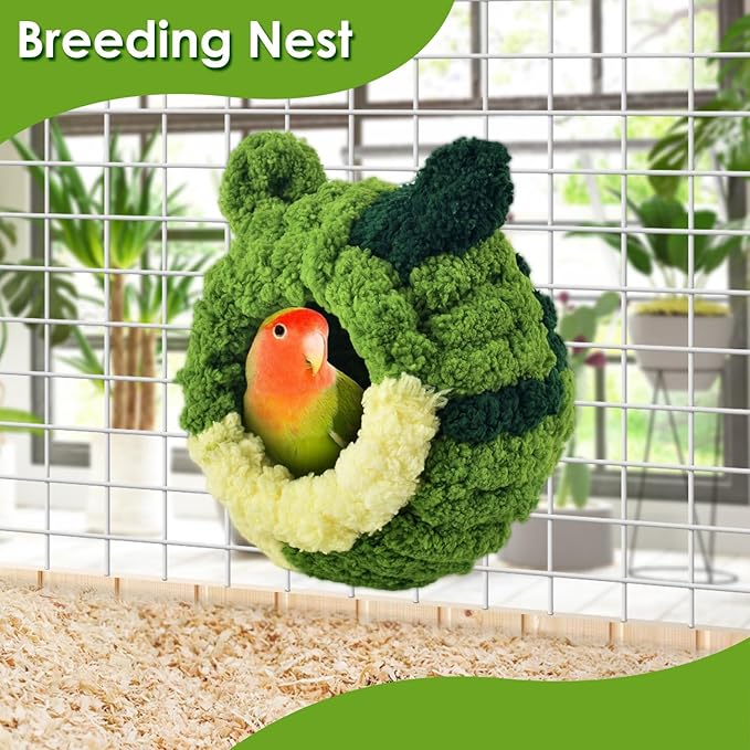 KATUMO Bird Nest, Small Sun Conure Breeding House Parrotlet Snuggle Hut Lovebird Bed for Conure, Lovebird, Zebra Finch, Loriculus, Hamster and Other Small Birds (Less Than 5 inches Long)