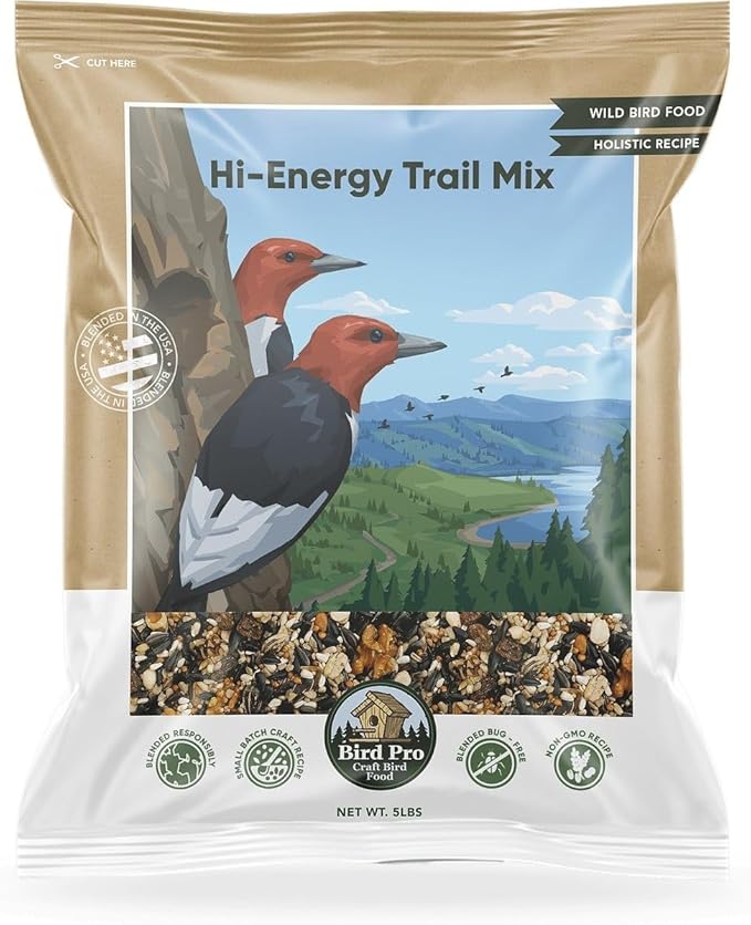 Bird Pro Holistic Bird Seed - Premium Seed for Backyard Feeding (18 Pounds, Hi-Energy Trail Mix)