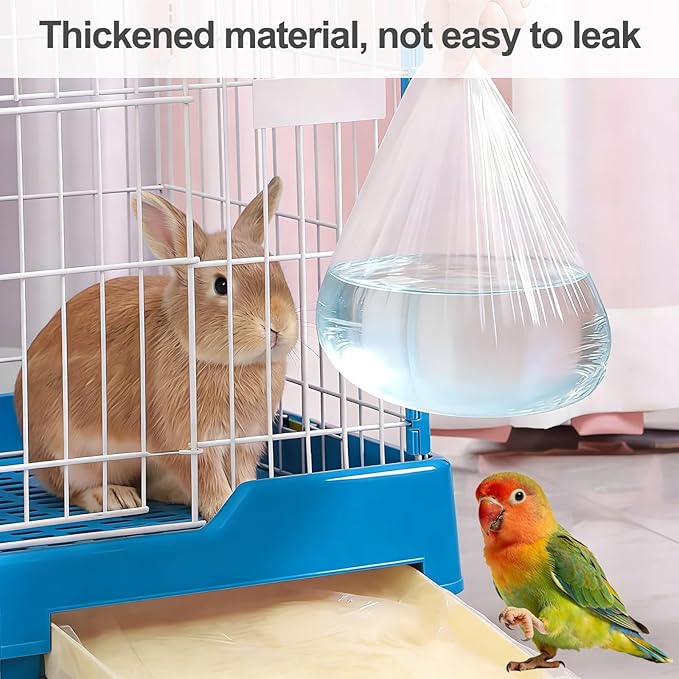 29x19 Inches Disposable Bird Cage Liner Bags, 0.6 Mil 50 Pack Plastic Leak-Proof with Cage Cleaning Brush, for Parrots, Rabbits, Guinea Pigs