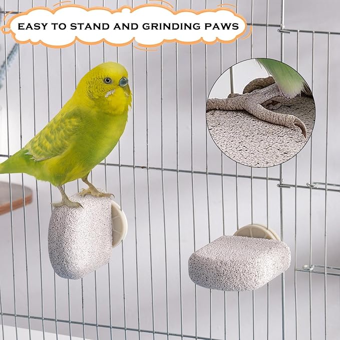 4pcs Bird Perch Stands Foot Claws Trimmer Beak Grinding Stone Parrot Climbing Chewing Toys Cage Accessories for Small Medium Birds Budgies Lovebird Conure (Small)