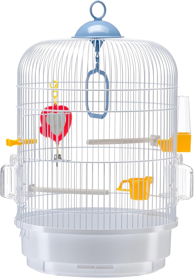 Ferplast Bird Cage Regina Cage for Birds, Canaries, Budgies, Finches, Metal, Accessories Included Rotating Feeders Perches, 32.5 x 32.5 x h 49 cm.