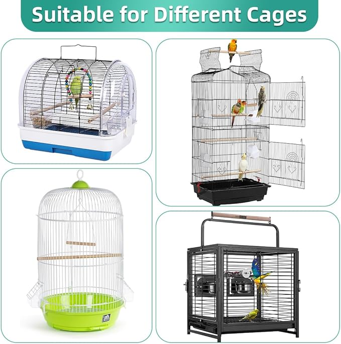 Bird Cage Seed Catcher, Seed Catcher Guard Net Cover, Parrot Nylon Mesh Net Cover, Universal Soft Airy Cage Net Stretchy Skirt for Round Square Cages (Star-Black, 15.7" x87")