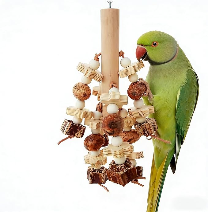 Bird Toys Cage Accessories, Natural Handmade Parakeet Toys, Chewing Toy Hanging in Bird Cages for Parrot Cockatiel Budgie Conure