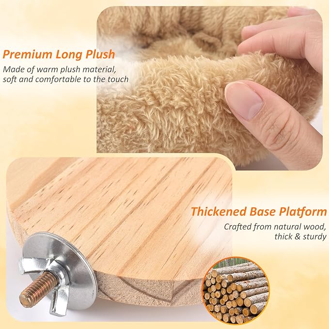 DBNESS Medium Bird Nest for Cage, Removable Plush Parrot Hammock Warm Resting Perch Platform for Budgies Cockatiel Conure Parakeet Hamster Washable Breeding Sleeping Lay Eggs Nesting