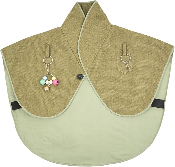 Parrots Anti-Scratch Shoulder Protector for Bird Anklet&Toy Cockatiels Finches Multi-Functional Pet Shoulder Pad Diaper Shoulder Cover for Birds for Poop, Green-Normal