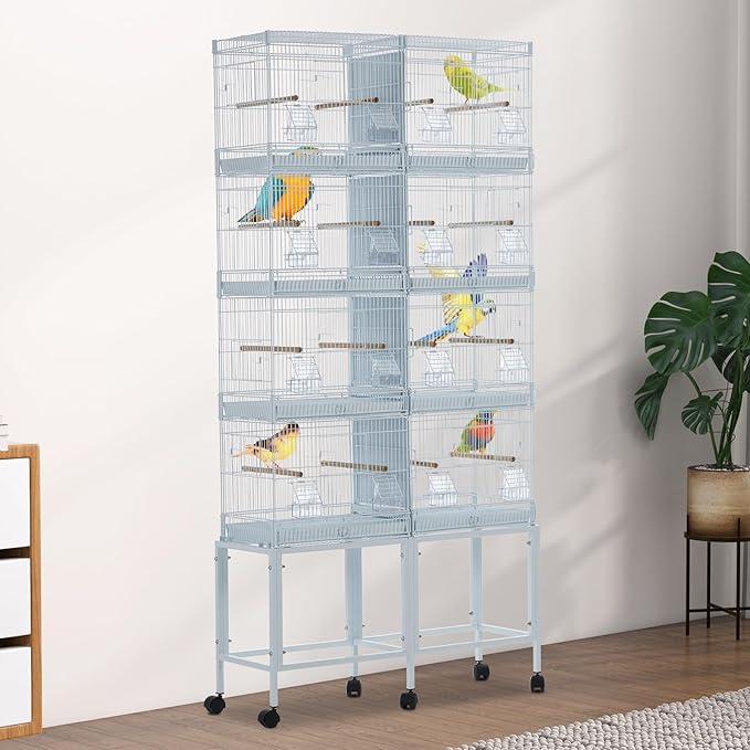 Extra Large Bird Cage Metal Parrot Cage for Mid-Sized Parrots Cockatiels Conures Parakeets Lovebirds Budgie Finch, White