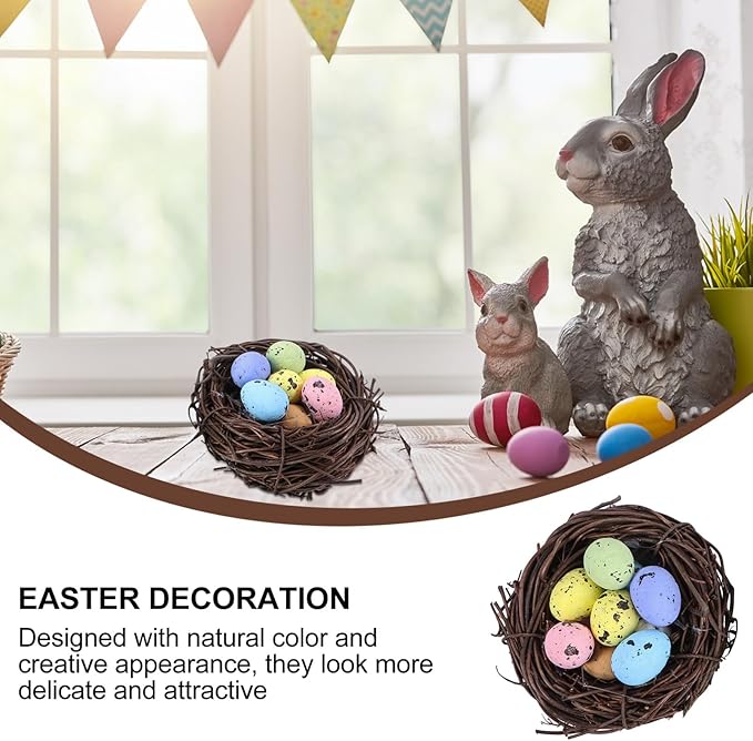 Yardwe 2pcs Easter Bird Nest Eggs Festive Decor for Easter Parties Spring Celebrations and Home Decoration Adorable Candy and Lightweight Items