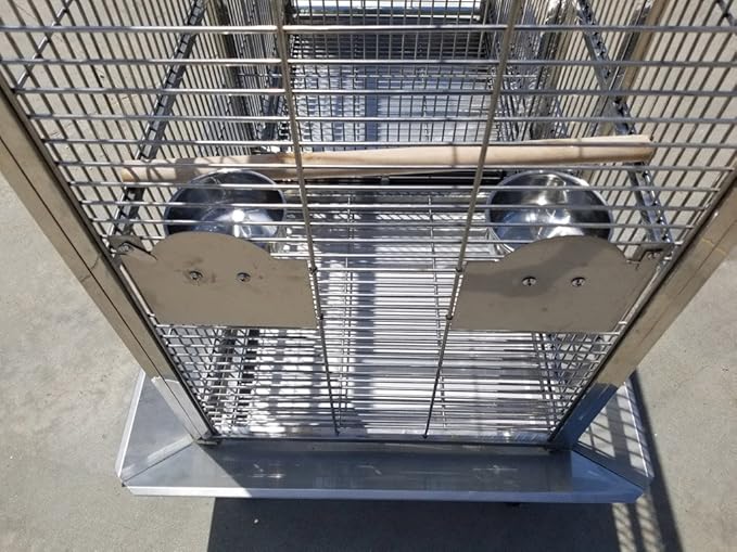 XL Size Full 304 Stainless Steel Double Macaw Cockatoo Parrot Bird Pet Breeder Cage w/Divider SUS304 Medical Grade Steel