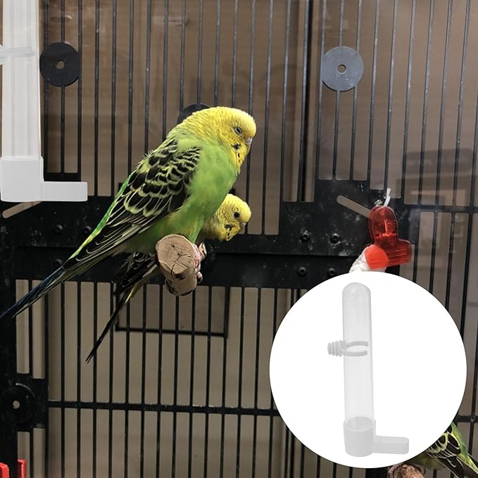 TEHAUX Bird Feeding Cup Portable Water Dispenser for Parrots and Small Animals Removable Easy to Clean Hanging Feeder Suitable for Hamsters Rabbits Mice