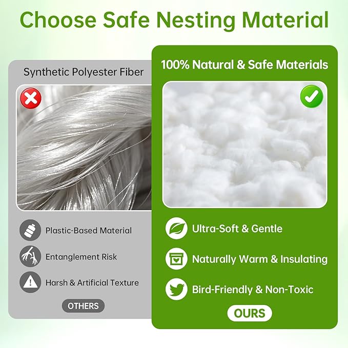 Birds Nests Material Holder,Hummingbird Nesters,Natural Material for Wild Birds,Refillable Bamboo Outdoor Birds Nesting Station,Can Be Filled with Pet Fur or Cotton
