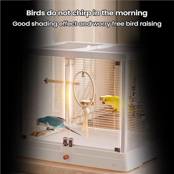 Bird Cage Cover, Safe & Comfortable, 53x40x40cm, Windproof Crate Covers, Parrot Cage Blanket, Easy Fit Design, for Parakeet, Parrot, Mink, Lovebirds, Budgies, Finches