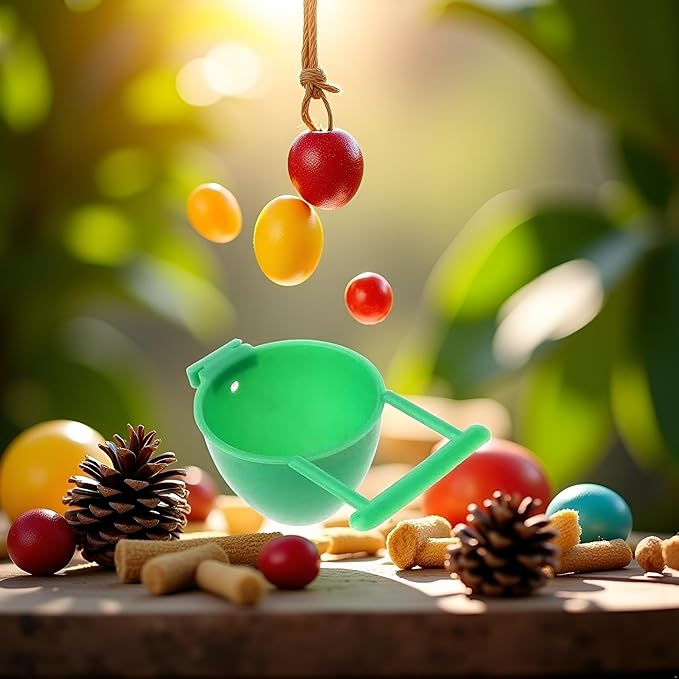 Green Parrot Feeder Bird Parrot Feeder Fruit Egg Container Holder Cage Hanging Pet Bird Supplies Creative and Exquisite Workmanship