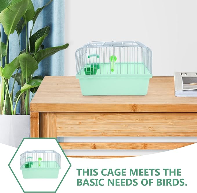 BESPORTBLE Portable Bird Travel Carrier Cage with Perch Food Box Waterer Transparent Bird Parrot Carrier Hamster cage