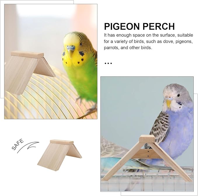 Hemobllo Bird Supplies 2Pcs Wooden Pigeon Perch Durable Dove Rest Stand Pet Birds Standing Rack