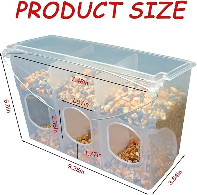 Automatic Pigeon Bird Feeder Water, Plastic Feeder Water Dispenser Drinkers for Cage, No Mess Hanging Parrot Food Feeding, Cage Accessories for Parakeet Quail Bird Chicken (3 Hole - Iron Wire)