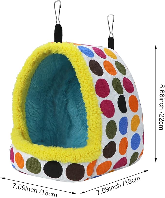 Litewoo Parrot Bird Bed Hammock Winter Warm Bird Plush Nest Toy for Conure Lovebird Parakeet Cockatiel Cage Accessory (Large)