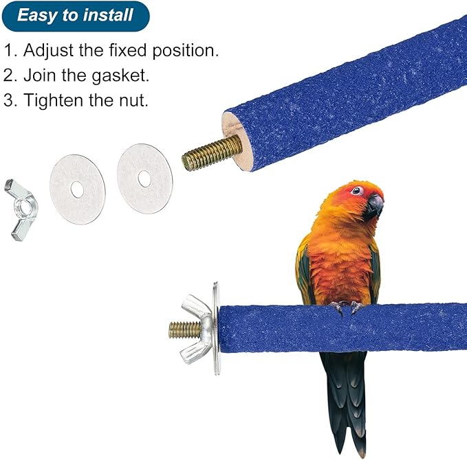 PATIKIL Bird Cage Perches, 1 Set Parrot Stand Paw Grinding Stick Bird for Parakeet Cockatiel Cage Accessories