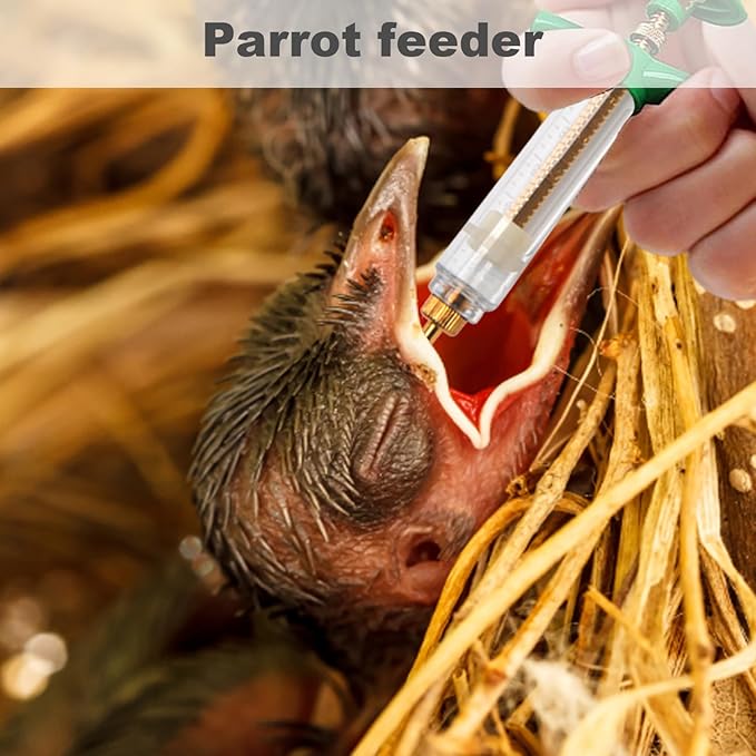 Baby Bird Feeding Kit with Syringe & Spoons, 6PCS 20ml Hand Feeding Device for Sick Parrots & Birds