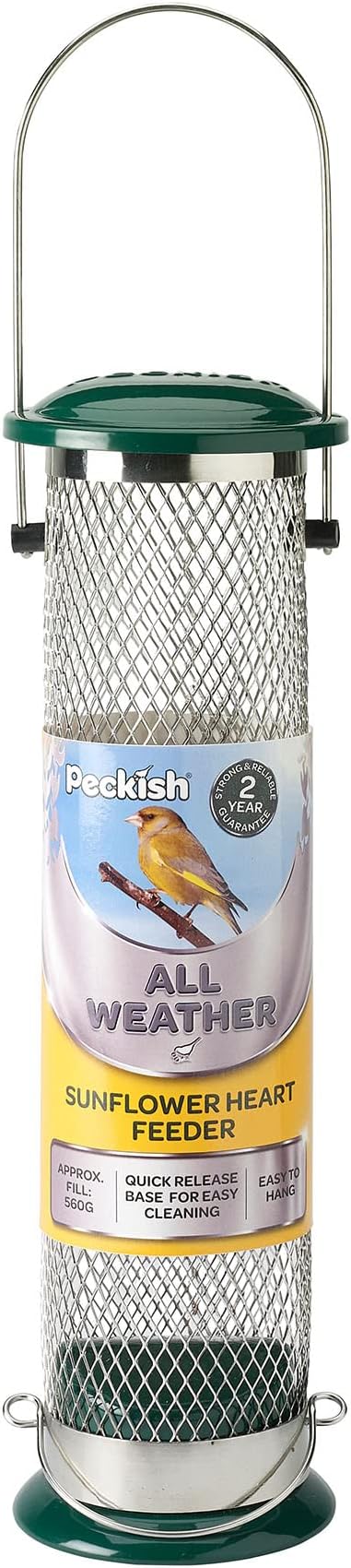 Peckish 60053033 All Weather Sunflower Heart Metal Bird Feeder, Large, Blue,Black