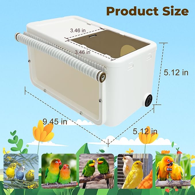 Parakeet Nesting Box,Transparent Bird House,Parakeet Breeding Box,Bird Nest for Cage,Bird House with Curtains Perch Wood,Bird Cage Accessories for Lovebirds Cockatiel Budgie Conure Parrot