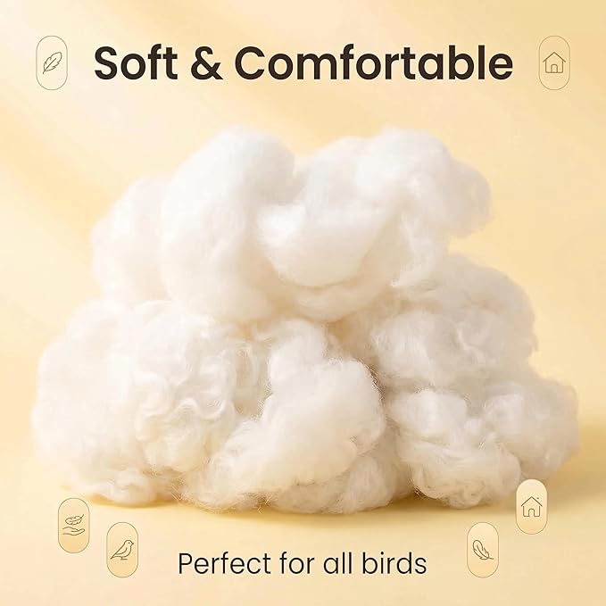 Natural Nesting Material,100% Natural Cotton Fiber,Eco-Friendly Animal Bedding,Bird Nesting Material for Hummingbirds,Parrots,Squirrels,Hamsters,Other Wild Birds & Animals,Gifts for Bird/Nature Lovers