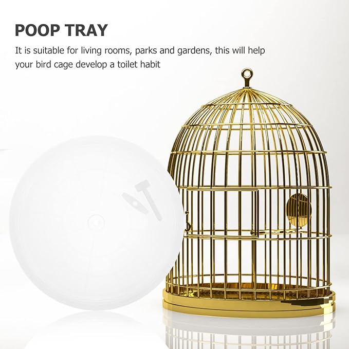 Ipetboom 4pcs Parrot Poop Tray Toilet Pan for Bird Cage Potty Holder for Parakeets and Cockatiels for Living Room and Garden Use Transparent