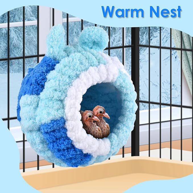 KATUMO Parrot Nest, Bird Breeding Nest Parakeet Snuggle Hut Conure House Bed for Budgie Cockatiel Conure Lovebird Canary Finch Hamster Small Pets