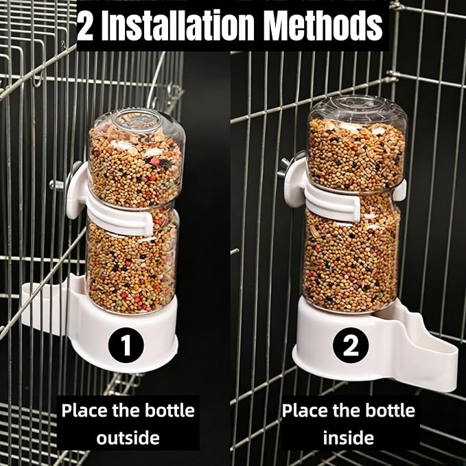 Bird Water Dispenser, Bebederos para Pajaritos, Automatic Parakeet Water Dispenser Feeder for Birds, 140 mL Water Capacity