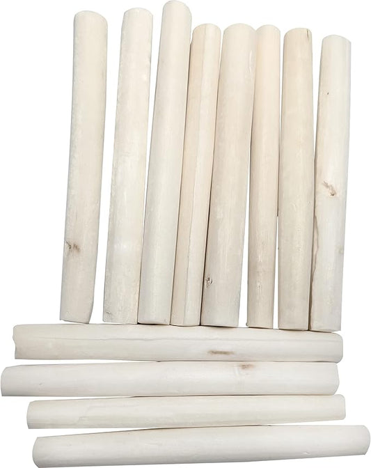 Sola Log Foot Toy Pack – 12 Natural Skinny Sola Logs for Chewing, Shredding & Foraging – Lightweight Enrichment Toys for Budgies, Cockatoos, Parakeets and Small Parrots – Safe & Splinter-Free Bird Toy