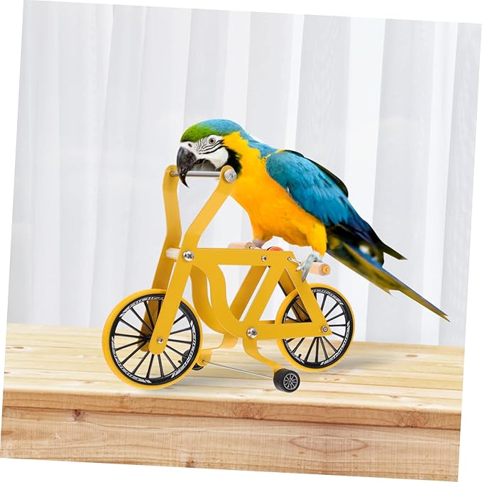 Parrot Bike Toy Educational Bird Training Toy for Intelligence Development and Exercise Bright Color Compact Size Easy Storage for Pet Birds