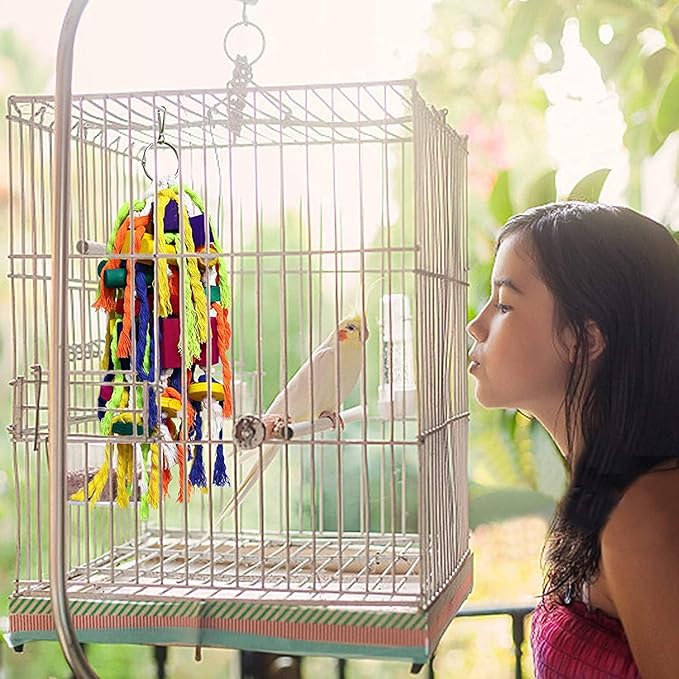 Rypet Large and Small Parrot Chewing Toys Parrot Cage Bite Toy Wooden Block Tearing Toys for Conures Cockatiels African Grey and Other Amazon Parrots