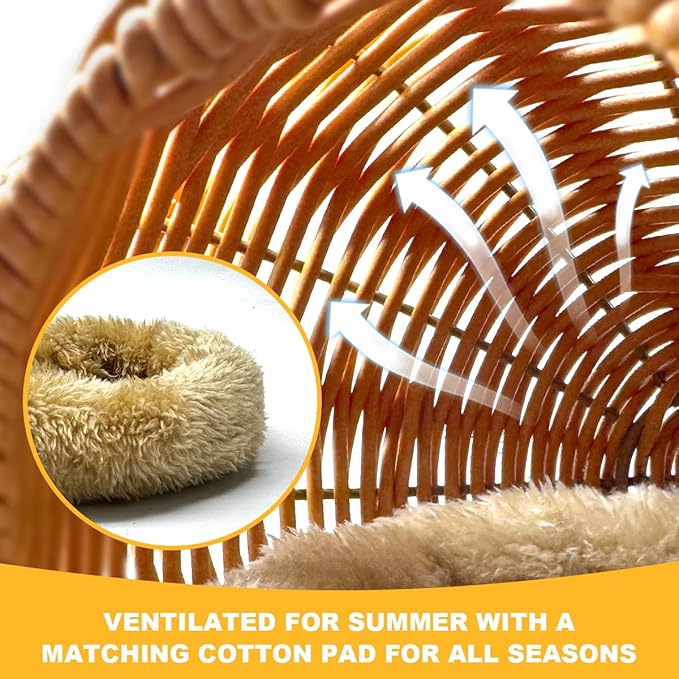 Suspended Bird Nest, Chew-Resistant Steel Frame, Breathable and Washable Small Bird Bed for Cage, Warm Nest for Canary, Lovebird, Budgie, Finch (Brown)