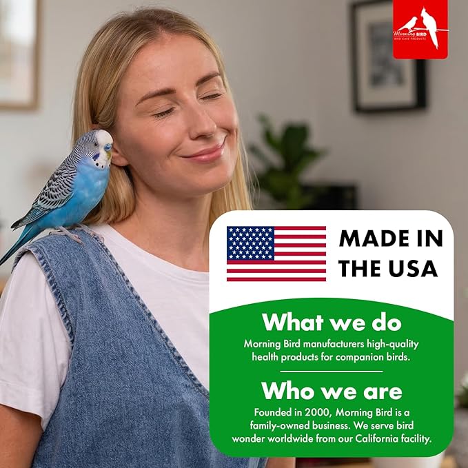 Morning Bird Spirulina 2 oz – Organic Superfood Supplement for Birds – Rich in Vitamins, Protein & Amino Acids – Ideal for Parakeets, Cockatiels, Budgies, Finches, Canaries & Parrots
