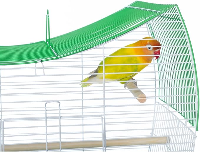 Prevue Pet Products South Beach Wave Top Bird Cage - Ideal for Finches, Canaries, Budgies, and Similarly Sized Birds, Minimal Assembly, Made of Powder-Coated Steel Wire Mesh - Green