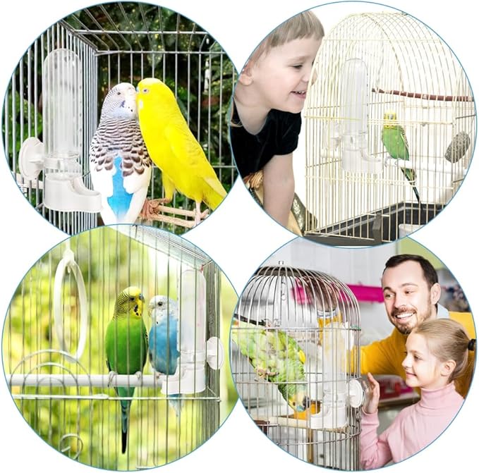 Automatic Pet Bird Water Feeder, Bird Water Dispenser for Cage, Bird Cage Suspended Automatic Water Dispenser, Bird Feeders for Parakeet Budgie Cockatiel Lovebirds Canary Finch (150ml)