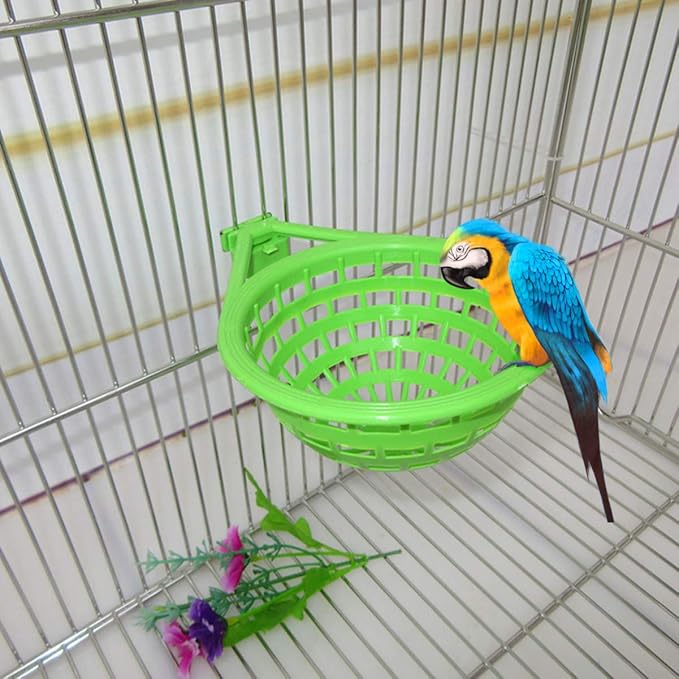 POPETPOP Plastic Canary 3pcs Nest-Bird Nest Plastic Hollow Hanging Cage Eggs Hatching Tool Pan Finch Parrot Canary Pigeon Hanging Nest Bowl