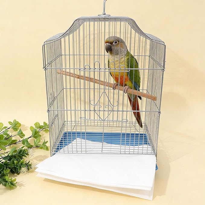 100 Sheets Bird Cage Liner Papers, Disposable Bird Cage Paper Liners, Cuttable Pet Animal Cages Cushion, Precut Absorbent Bird Paper for Bird Parrot Small Animal, 11.8 x 15.8’’