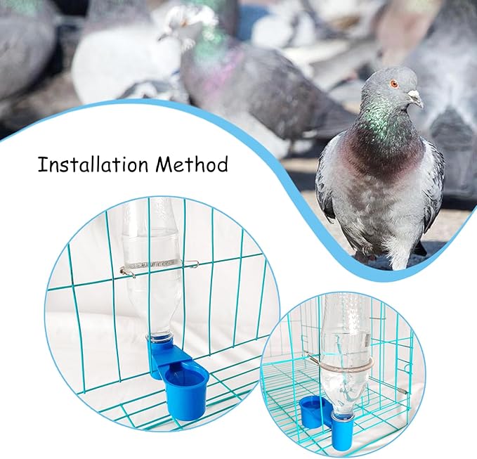 5 Pieces Automatic Bird Drinker Plastic Soda Bottle Cup Pigeon Water Guide Kit with Spring for Cage