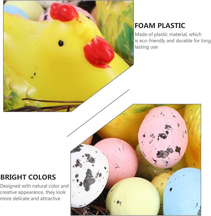 Yardwe Lovely Easter Simulation Eggs for Spring Decorations Bird Nest Eggs for Home Party and Holiday Ornamentation for Easter Celebrations