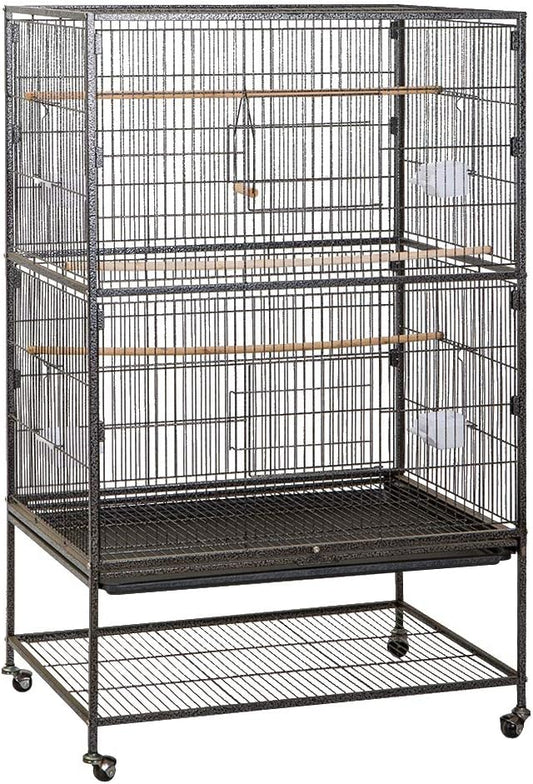 UISEBRT Large Bird Cages with Metal Aviary Wheels for Parrots, Cockatiels, Pigeons