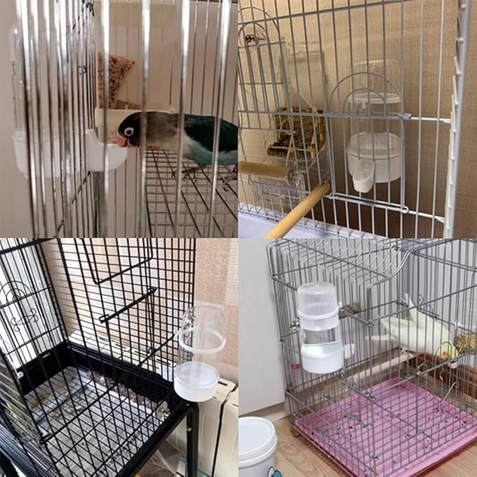 YJJKJ Pet Bird Water Feeder, 13.5 Oz Parrot Water Dispenser, Bird Cage Suspended Automatic Water Dispenser for Parakeet Budgie Cockatiel Lovebirds